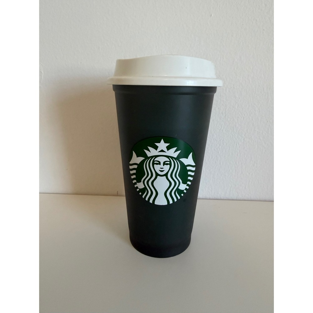 Starbucks Matte Black Reusable Hot Cup Siren Logo 16oz Travel Tumbler with Lid